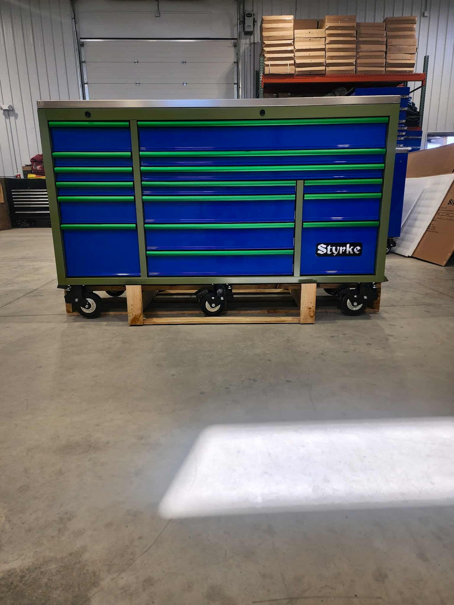 72" Tool Chest - Matte Olive/Blue/Green