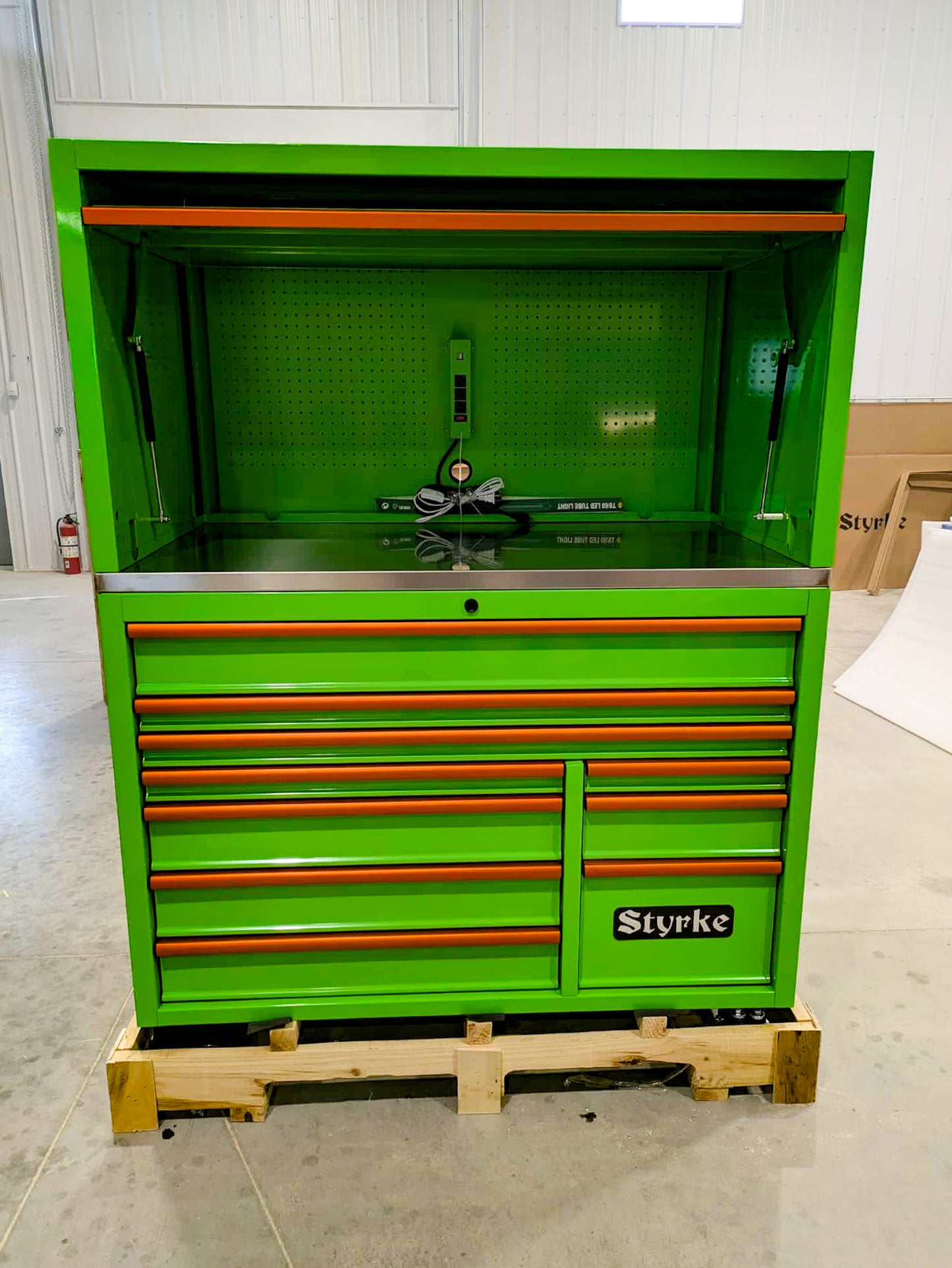 54" Tool Chest and Hutch - Lime/Lime/Copper