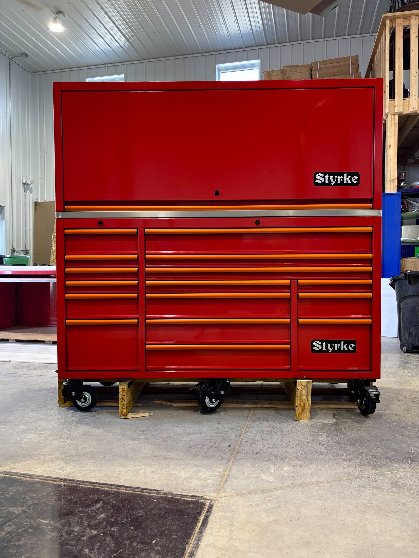 72" Tool Chest and Hutch - Red/Red/Copper