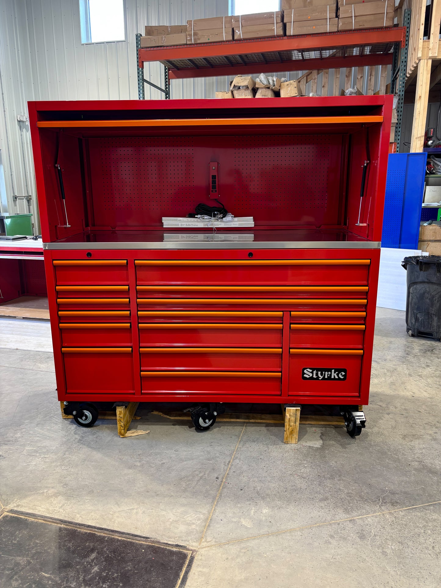 72" Tool Chest and Hutch - Red/Red/Copper
