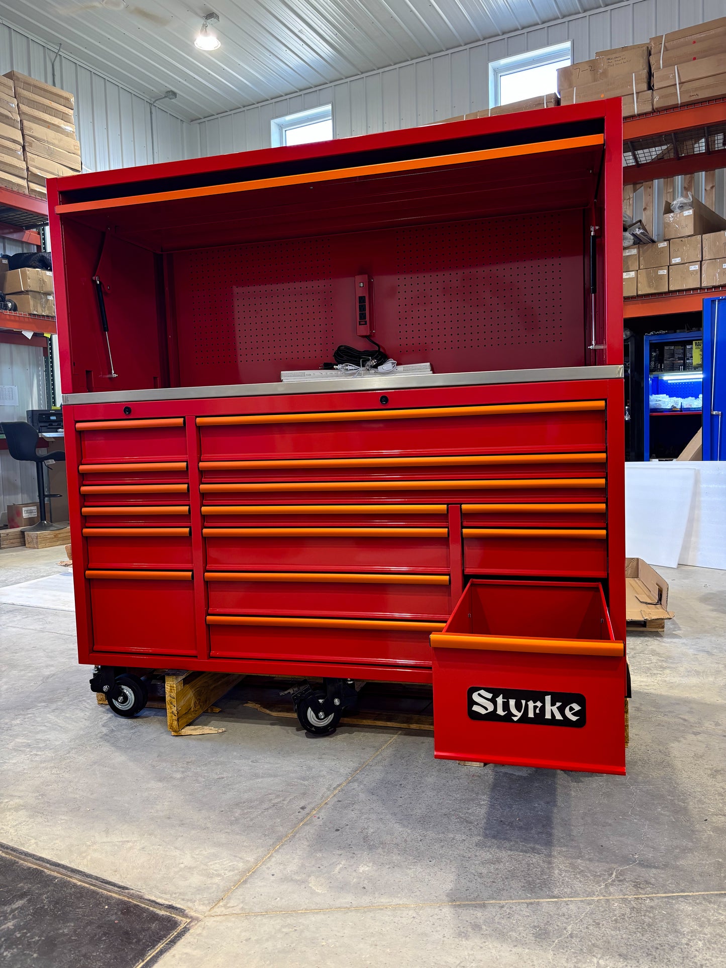 72" Tool Chest and Hutch - Red/Red/Copper