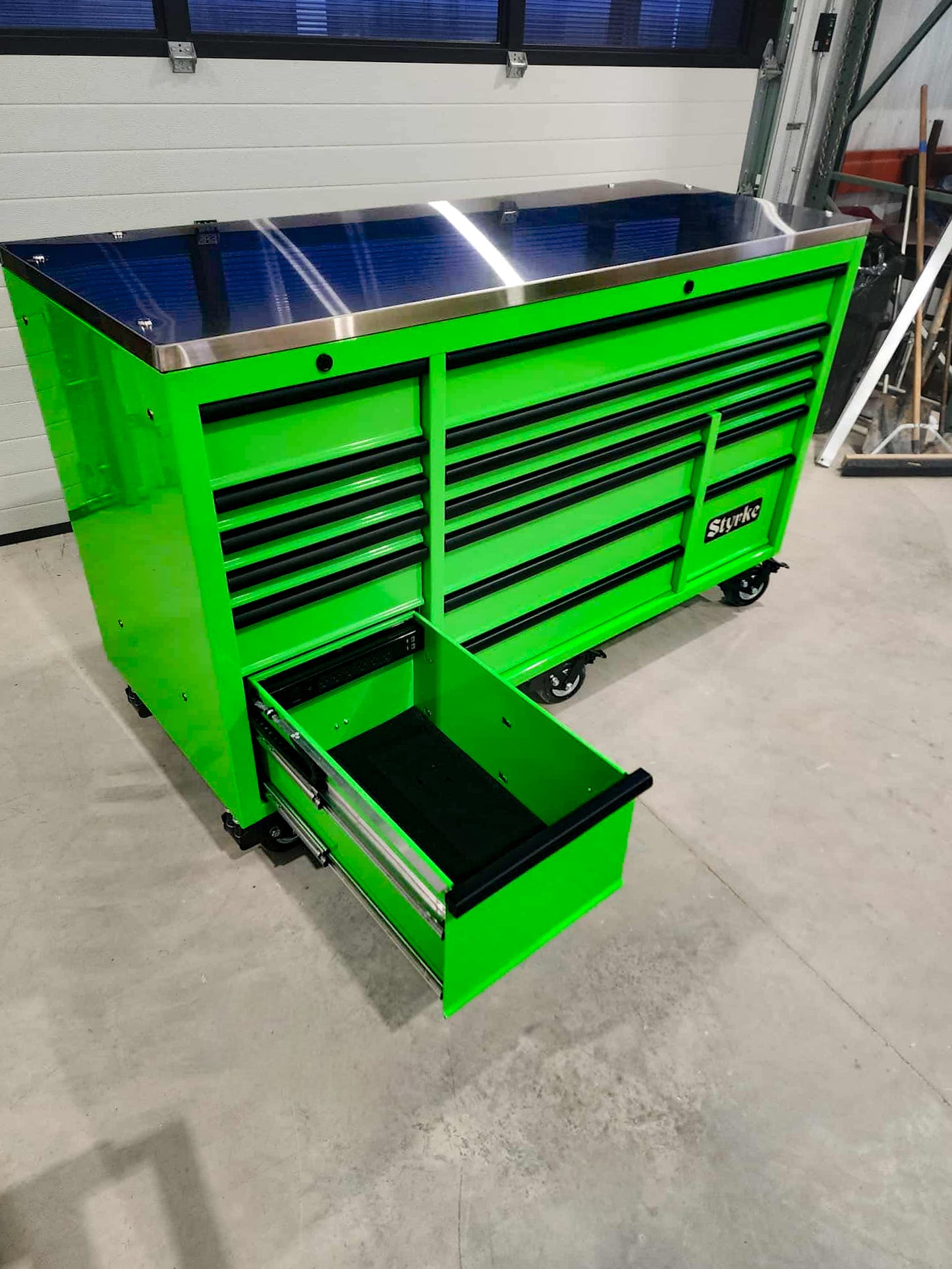 72" Tool Chest with Power Drawer - Lime/Lime/Black