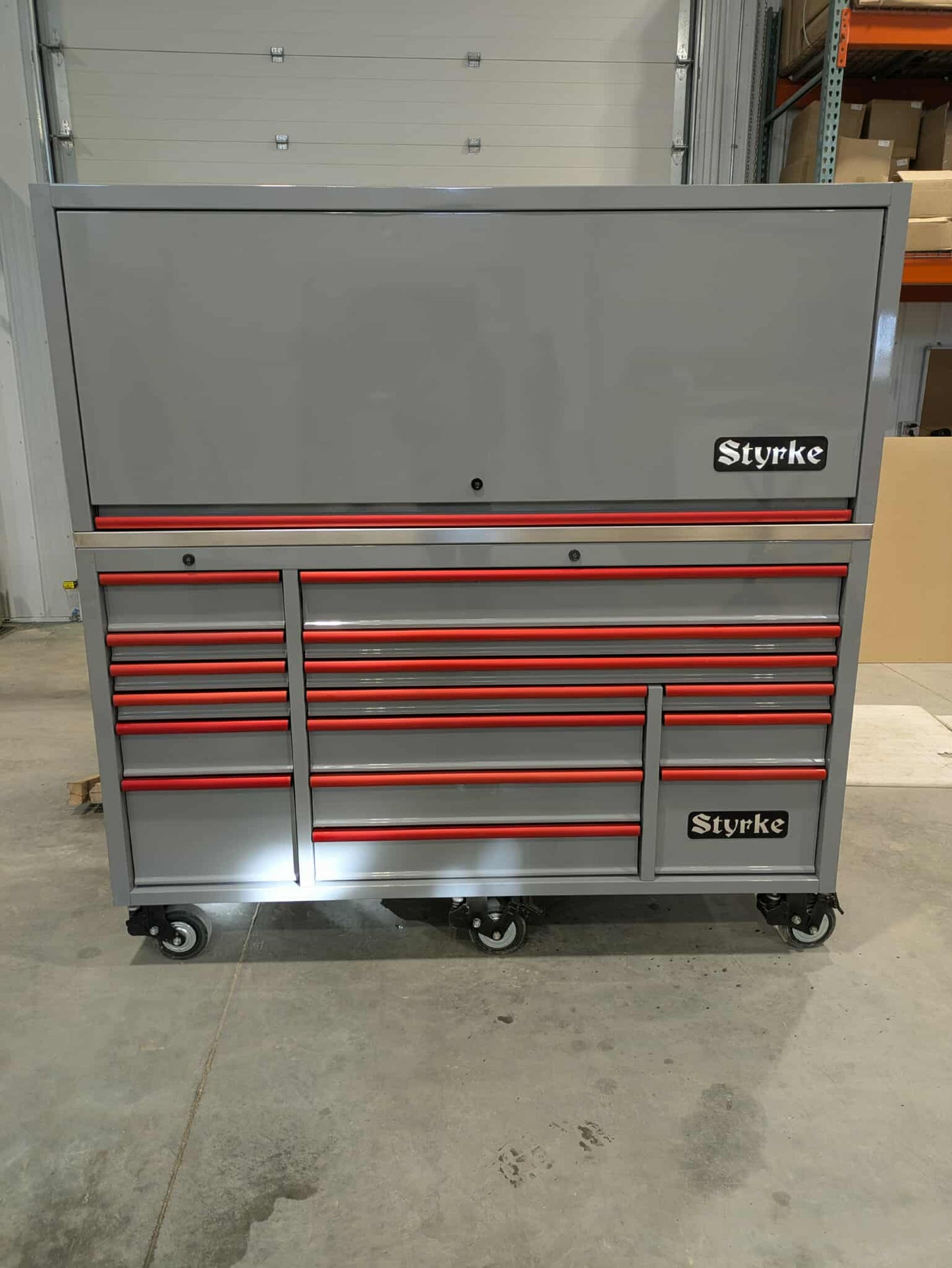 *USED* 72" Chest and Hutch (Grey/Grey/Red)