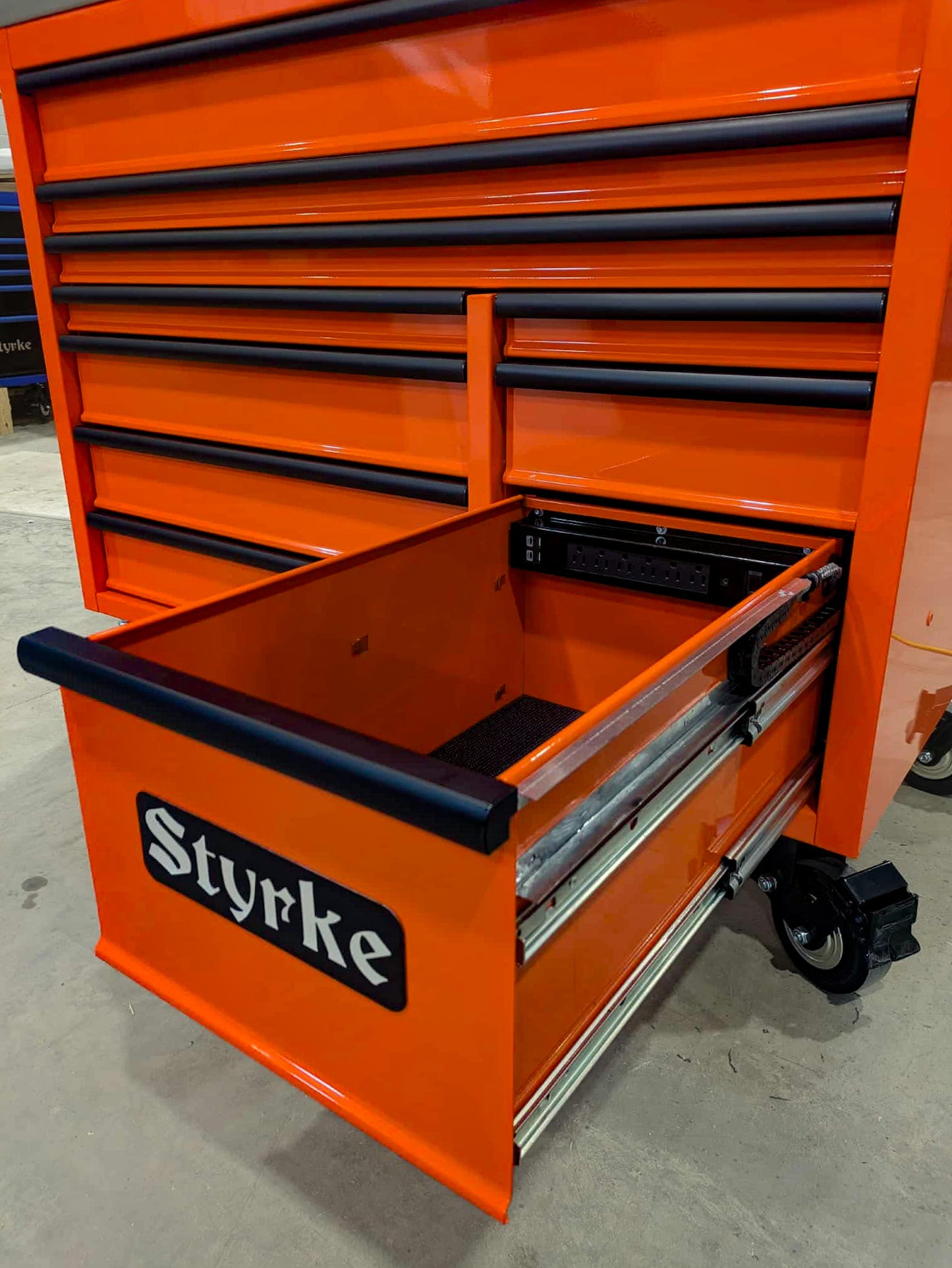 54" Tool Chest and Hutch with Power Drawer - Orange/Orange/Black
